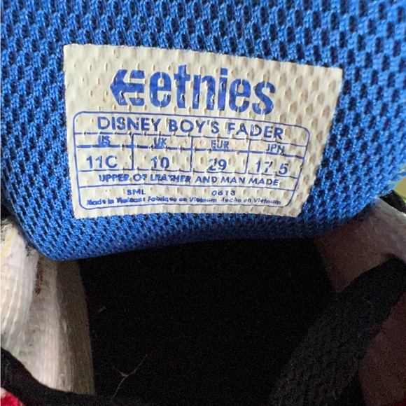 Etnies Disney Boy’s Fader Shoes Size 11C White Red Blue Black Phineas & Ferb - Picture 5 of 5